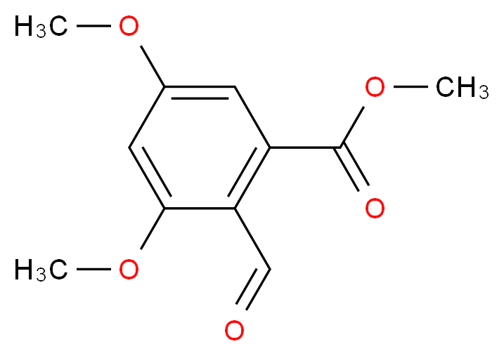 2-甲酰基-3,5-二甲氧基苯甲酸甲酯_分子结构_CAS_52344-93-1)