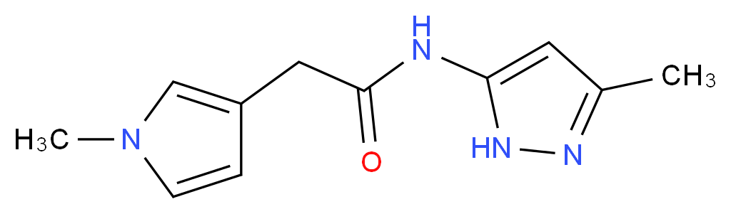 N-(3-methyl-1H-pyrazol-5-yl)-2-(1-methyl-1H-pyrrol-3-yl)acetamide_分子结构_CAS_)