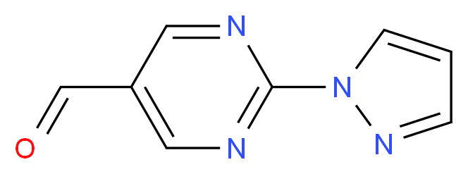 2-(1H-PYRAZOL-1-YL)PYRIMIDINE-5-CARBALDEHYDE_分子结构_CAS_1017795-11-7)