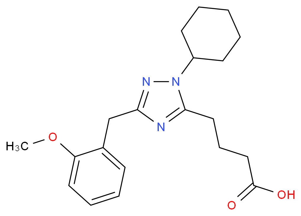 4-[1-cyclohexyl-3-(2-methoxybenzyl)-1H-1,2,4-triazol-5-yl]butanoic acid_分子结构_CAS_)