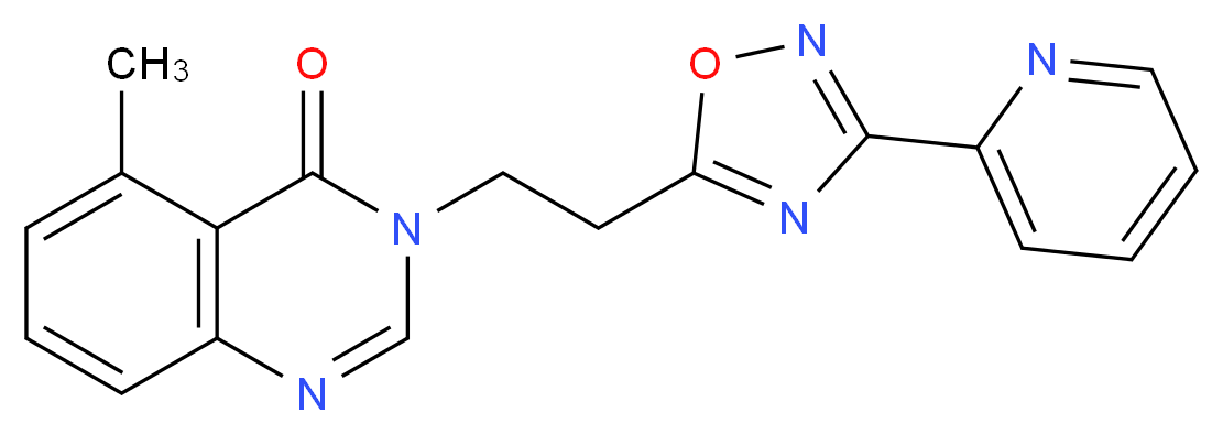 5-methyl-3-[2-(3-pyridin-2-yl-1,2,4-oxadiazol-5-yl)ethyl]quinazolin-4(3H)-one_分子结构_CAS_)