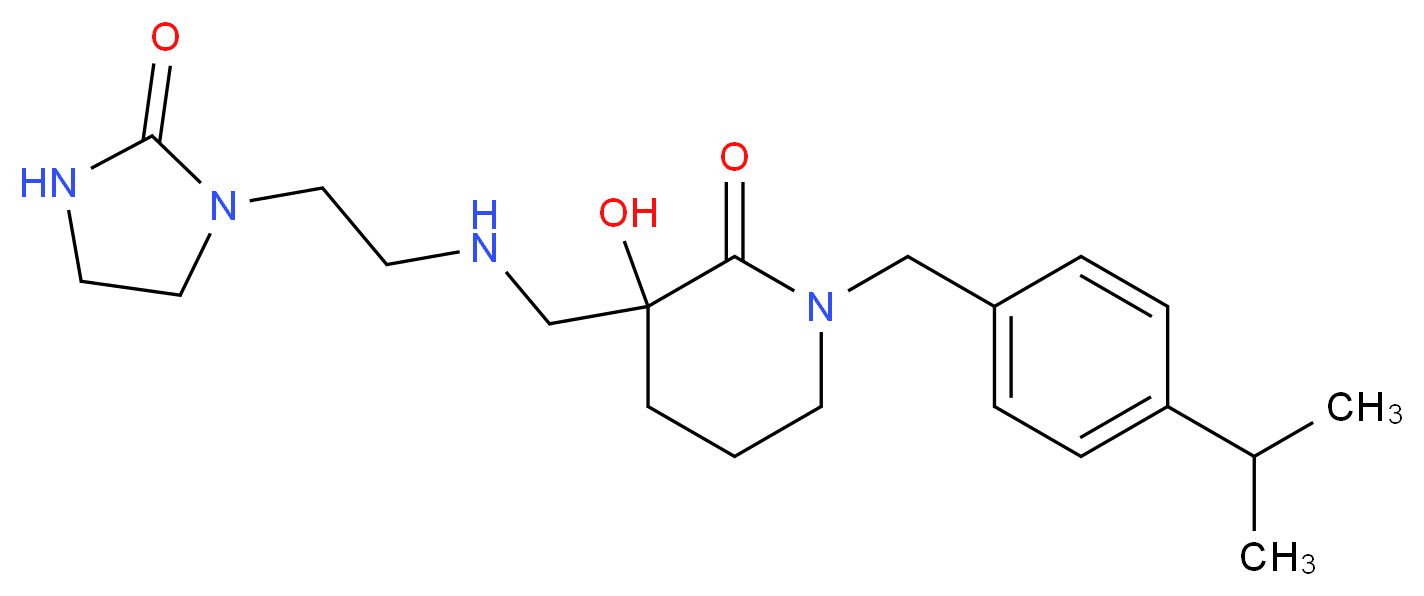 3-hydroxy-1-(4-isopropylbenzyl)-3-({[2-(2-oxoimidazolidin-1-yl)ethyl]amino}methyl)piperidin-2-one_分子结构_CAS_)