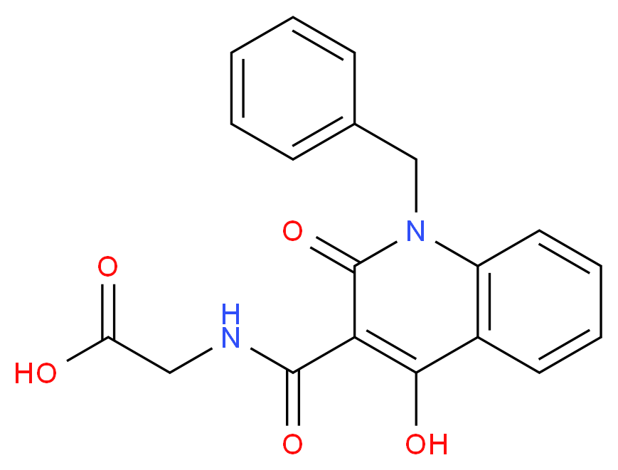 2-[(1-benzyl-4-hydroxy-2-oxo-1,2-dihydroquinolin-3-yl)formamido]acetic acid_分子结构_CAS_931398-72-0