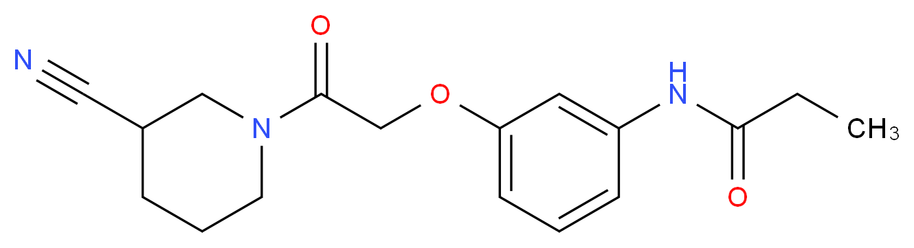 N-{3-[2-(3-cyano-1-piperidinyl)-2-oxoethoxy]phenyl}propanamide_分子结构_CAS_)