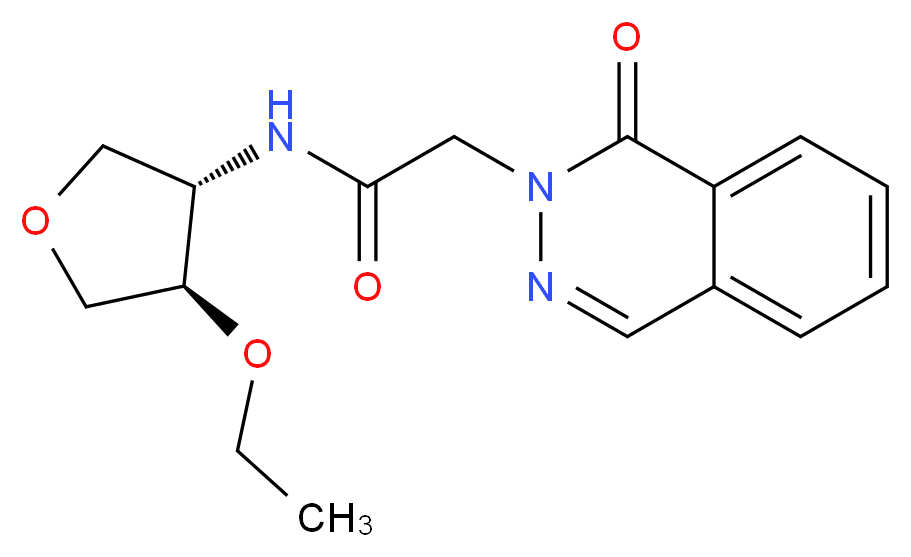 N-[(3S*,4R*)-4-ethoxytetrahydro-3-furanyl]-2-(1-oxo-2(1H)-phthalazinyl)acetamide_分子结构_CAS_)