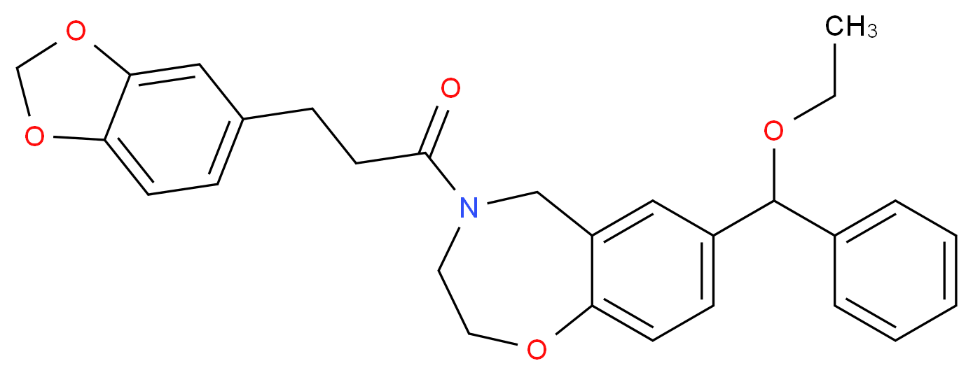 4-[3-(1,3-benzodioxol-5-yl)propanoyl]-7-[ethoxy(phenyl)methyl]-2,3,4,5-tetrahydro-1,4-benzoxazepine_分子结构_CAS_)