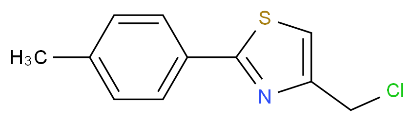 4-(Chloromethyl)-2-(4-methylphenyl)-1,3-thiazole_分子结构_CAS_35199-18-9)