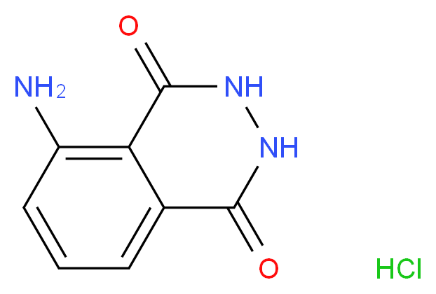 5-Amino-2,3-dihydrophthalazine-1,4-dione hydrochloride 98%_分子结构_CAS_74165-64-3)