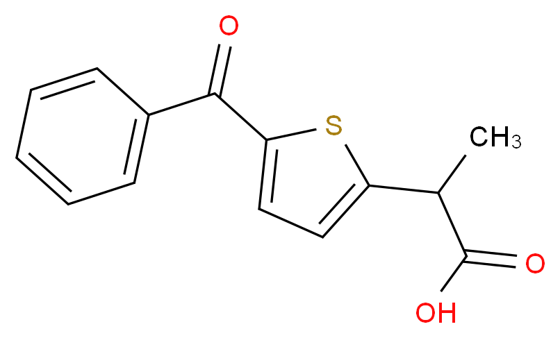 2-(5-benzoylthiophen-2-yl)propanoic acid_分子结构_CAS_33005-95-7