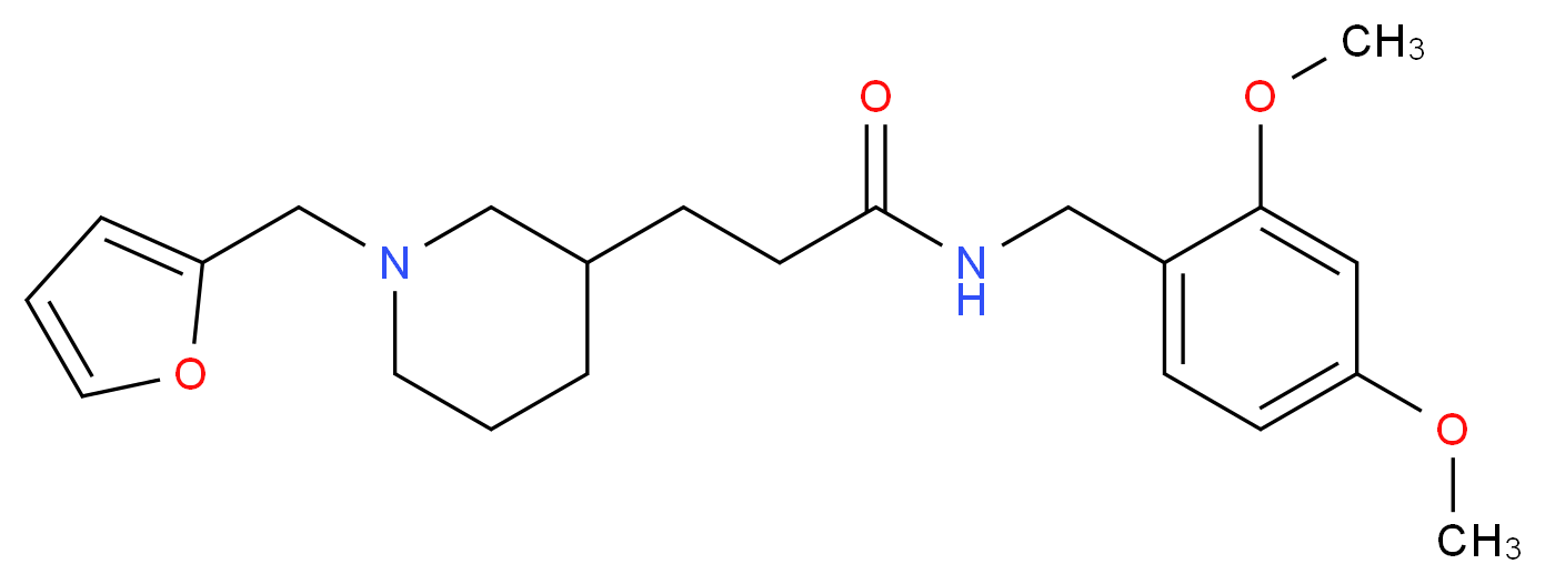 N-(2,4-dimethoxybenzyl)-3-[1-(2-furylmethyl)-3-piperidinyl]propanamide_分子结构_CAS_)