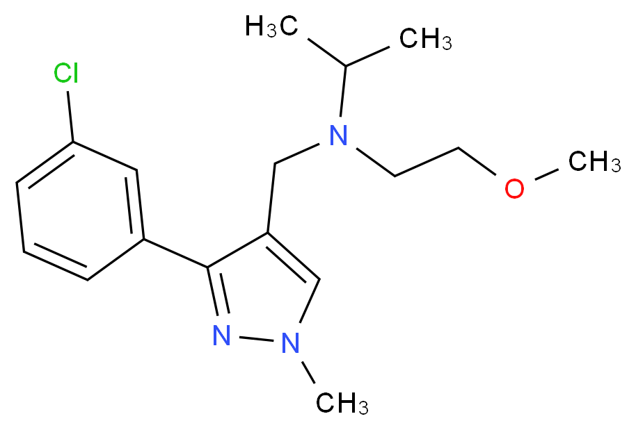 N-{[3-(3-chlorophenyl)-1-methyl-1H-pyrazol-4-yl]methyl}-N-(2-methoxyethyl)-2-propanamine_分子结构_CAS_)