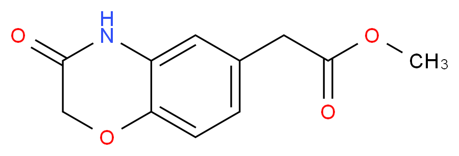 Methyl 2-(3-oxo-3,4-dihydro-2H-1,4-benzoxazin-6-yl)acetate_分子结构_CAS_866038-49-5)
