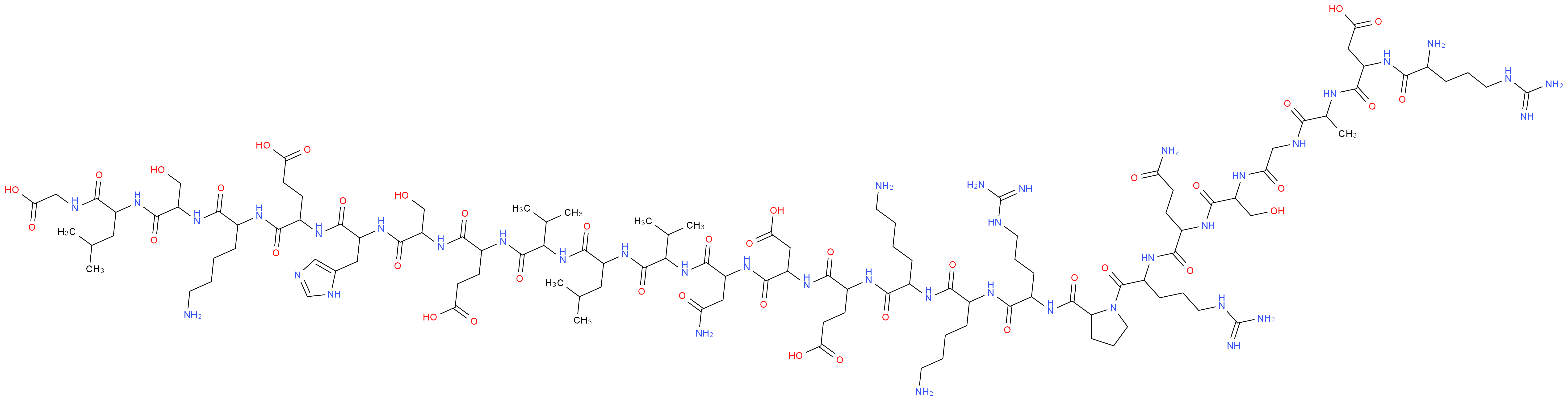 4-[(5-amino-1-{[1-({1-[(carboxymethyl)carbamoyl]-3-methylbutyl}carbamoyl)-2-hydroxyethyl]carbamoyl}pentyl)carbamoyl]-4-{2-[2-(2-{2-[2-(2-{2-[2-(2-{6-amino-2-[6-amino-2-(2-{[1-(2-{2-[2-(2-{2-[2-(2-amino-5-carbamimidamidopentanamido)-3-carboxypropanamido]propanamido}acetamido)-3-hydroxypropanamido]-4-carbamoylbutanamido}-5-carbamimidamidopentanoyl)pyrrolidin-2-yl]formamido}-5-carbamimidamidopentanamido)hexanamido]hexanamido}-4-carboxybutanamido)-3-carboxypropanamido]-3-carbamoylpropanamido}-3-methylbutanamido)-4-methylpentanamido]-3-methylbutanamido}-4-carboxybutanamido)-3-hydroxypropanamido]-3-(1H-imidazol-5-yl)propanamido}butanoic acid_分子结构_CAS_64421-69-8