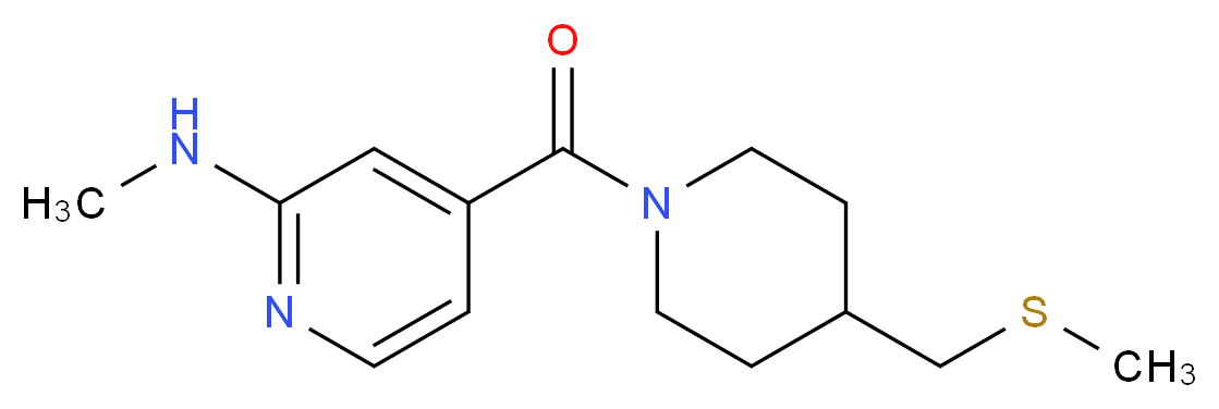 N-methyl-4-({4-[(methylthio)methyl]piperidin-1-yl}carbonyl)pyridin-2-amine_分子结构_CAS_)