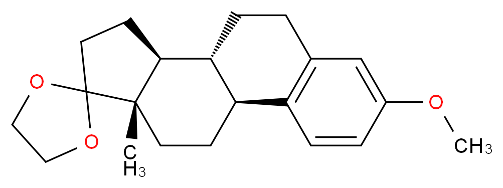 (1'S,10'R,11'S,15'S)-5'-methoxy-15'-methylspiro[1,3-dioxolane-2,14'-tetracyclo[8.7.0.0<sup>2</sup>,<sup>7</sup>.0<sup>1</sup><sup>1</sup>,<sup>1</sup><sup>5</sup>]heptadecane]-2'(7'),3',5'-triene_分子结构_CAS_28336-29-0