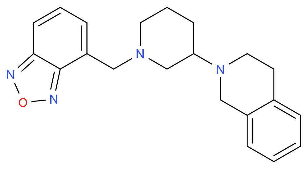 2-[1-(2,1,3-benzoxadiazol-4-ylmethyl)-3-piperidinyl]-1,2,3,4-tetrahydroisoquinoline_分子结构_CAS_)
