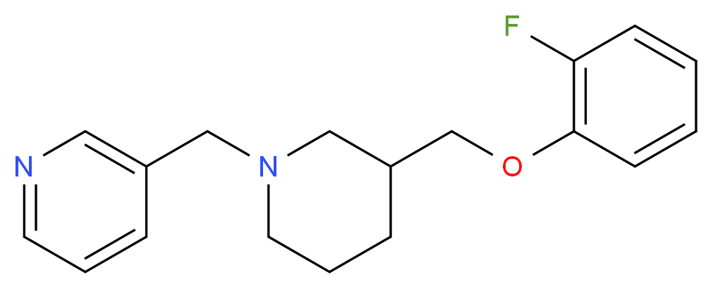 3-({3-[(2-fluorophenoxy)methyl]-1-piperidinyl}methyl)pyridine_分子结构_CAS_)