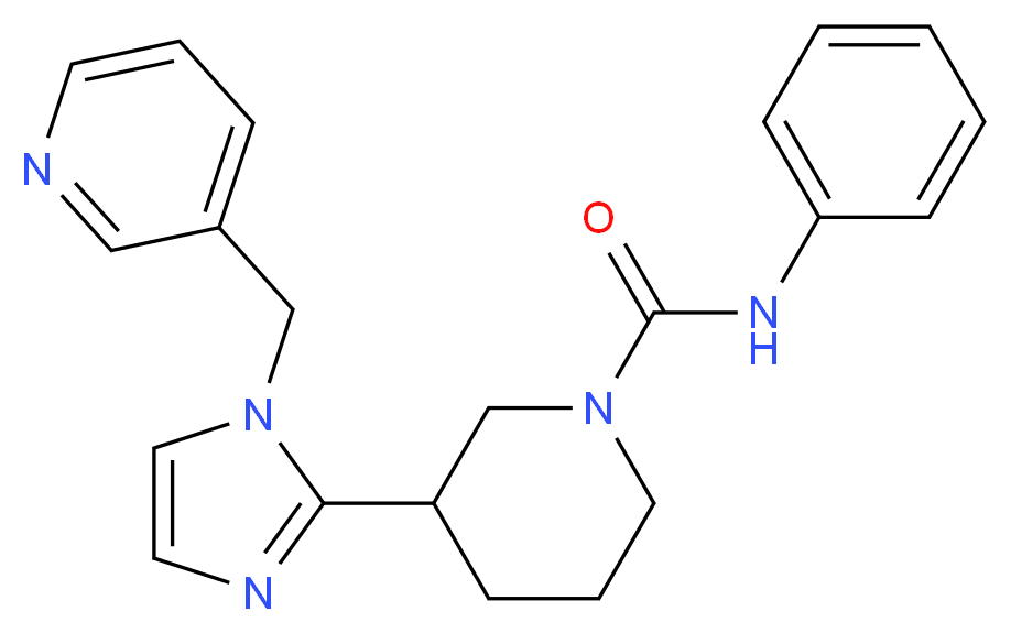 N-phenyl-3-[1-(3-pyridinylmethyl)-1H-imidazol-2-yl]-1-piperidinecarboxamide_分子结构_CAS_)