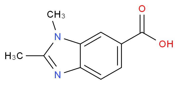 1,2-dimethyl-1H-1,3-benzodiazole-6-carboxylic acid_分子结构_CAS_6595-00-2