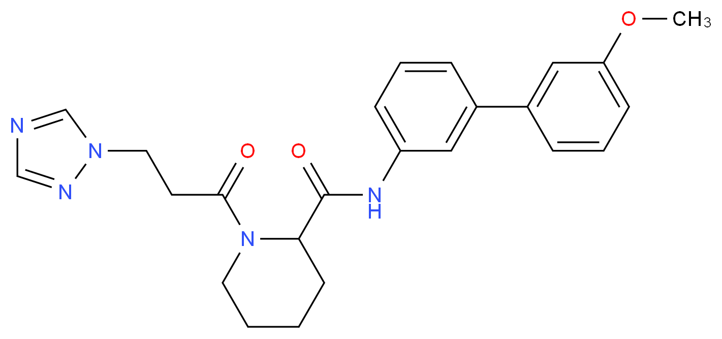 N-(3'-methoxy-3-biphenylyl)-1-[3-(1H-1,2,4-triazol-1-yl)propanoyl]-2-piperidinecarboxamide_分子结构_CAS_)