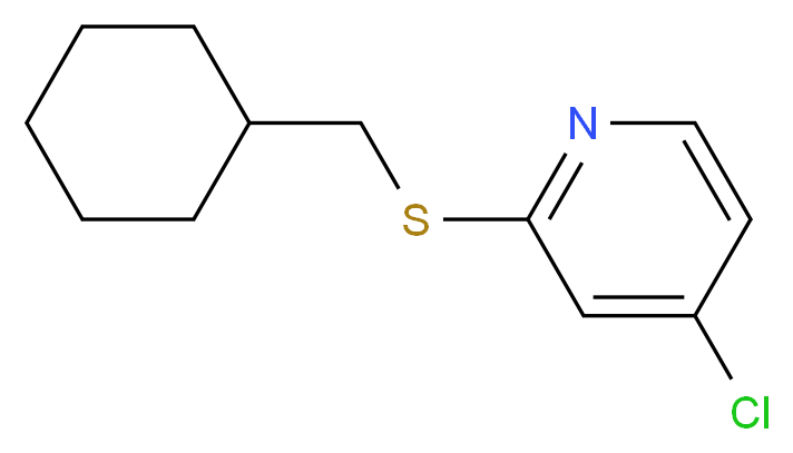 4-Chloro-2-((cyclohexylMethyl)thio)pyridine_分子结构_CAS_1346707-42-3)