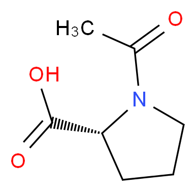 (2R)-1-acetylpyrrolidine-2-carboxylic acid_分子结构_CAS_59785-68-1
