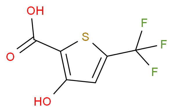 3-hydroxy-5-(trifluoromethyl)thiophene-2-carboxylic acid_分子结构_CAS_217959-85-8