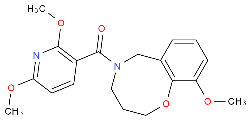 5-[(2,6-dimethoxypyridin-3-yl)carbonyl]-10-methoxy-3,4,5,6-tetrahydro-2H-1,5-benzoxazocine_分子结构_CAS_)