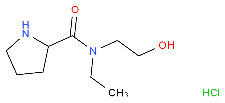N-Ethyl-N-(2-hydroxyethyl)-2-pyrrolidinecarboxamide hydrochloride_分子结构_CAS_)