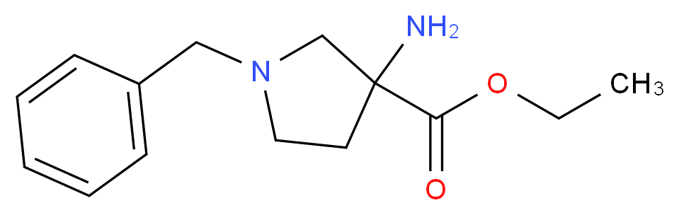 ETHYL 3-AMINO-1-BENZYLPYRROLIDINE-3-CARBOXYLATE_分子结构_CAS_475469-12-6)