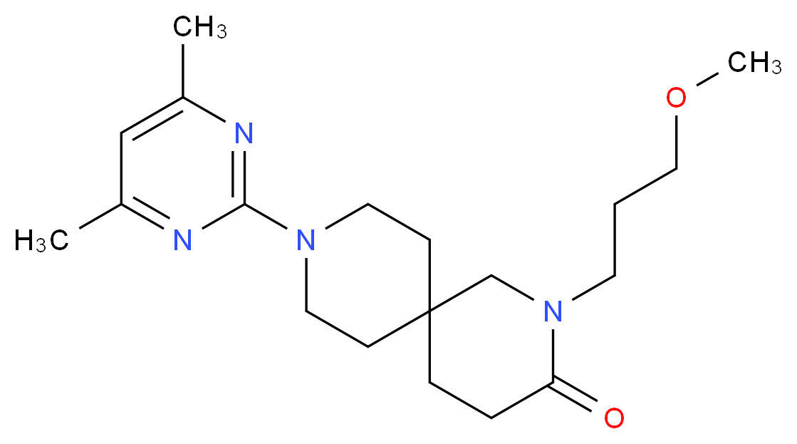 9-(4,6-dimethylpyrimidin-2-yl)-2-(3-methoxypropyl)-2,9-diazaspiro[5.5]undecan-3-one_分子结构_CAS_)