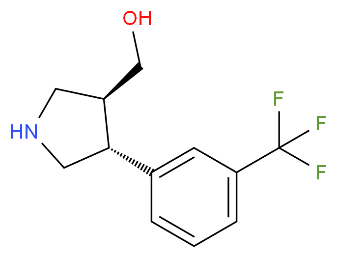 ((3S,4R)-4-(3-(trifluoromethyl)phenyl)pyrrolidin-3-yl)methanol_分子结构_CAS_1260591-06-7)