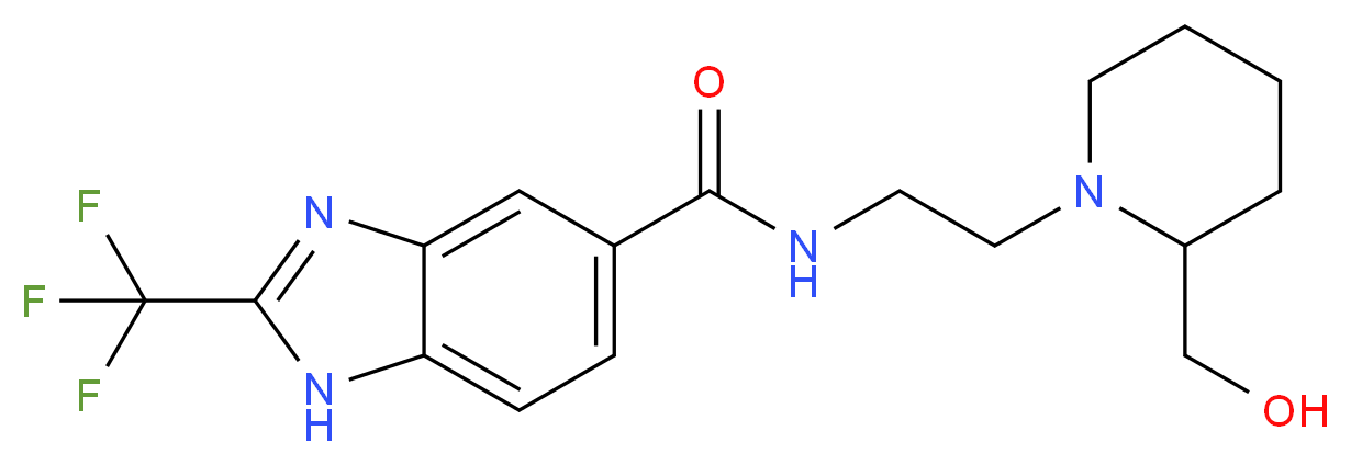 N-{2-[2-(hydroxymethyl)piperidin-1-yl]ethyl}-2-(trifluoromethyl)-1H-benzimidazole-5-carboxamide_分子结构_CAS_)