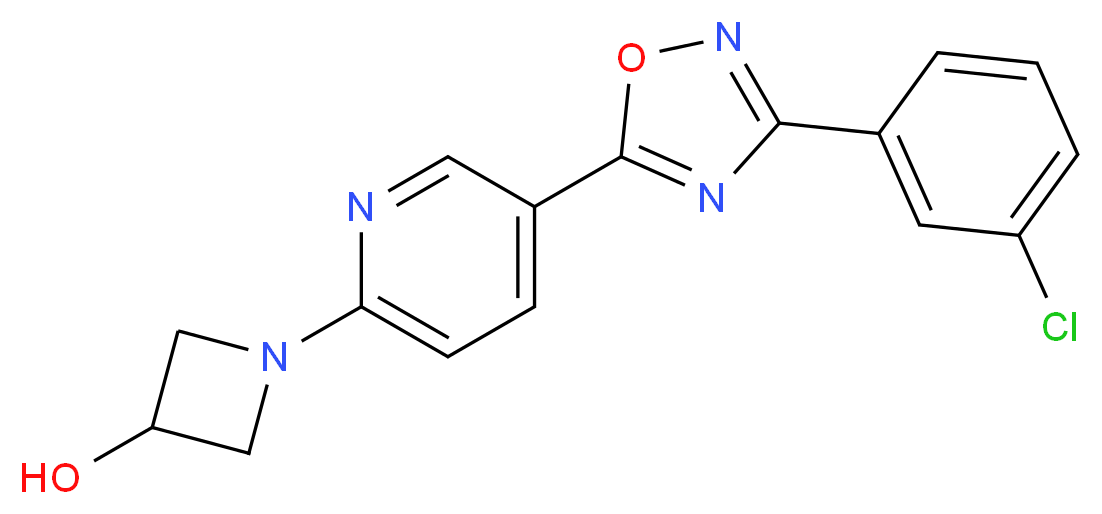 1-{5-[3-(3-chlorophenyl)-1,2,4-oxadiazol-5-yl]pyridin-2-yl}azetidin-3-ol_分子结构_CAS_)