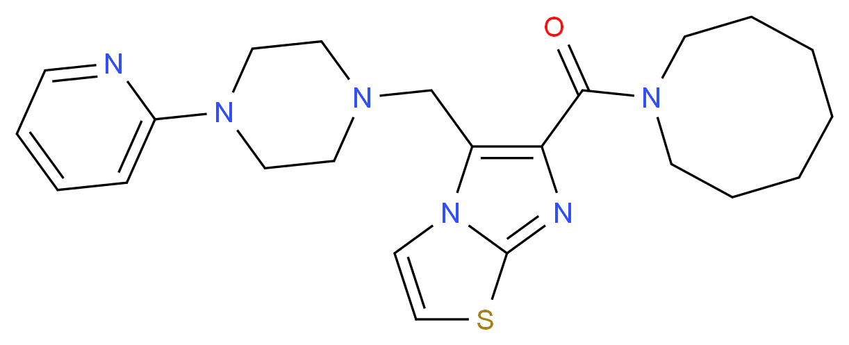 6-(1-azocanylcarbonyl)-5-{[4-(2-pyridinyl)-1-piperazinyl]methyl}imidazo[2,1-b][1,3]thiazole_分子结构_CAS_)