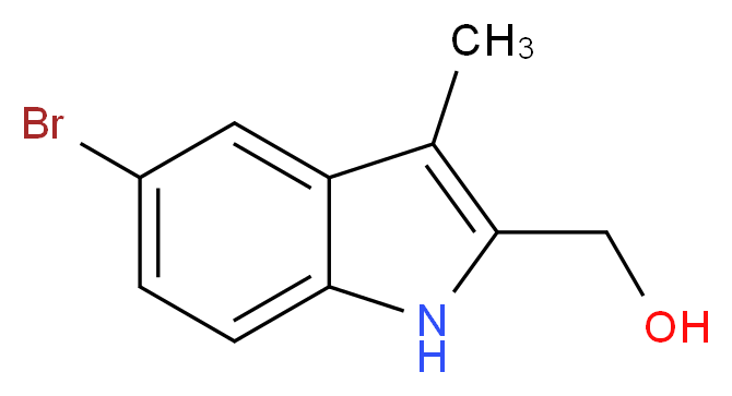 (5-bromo-3-methyl-1H-indol-2-yl)methanol_分子结构_CAS_666752-18-7