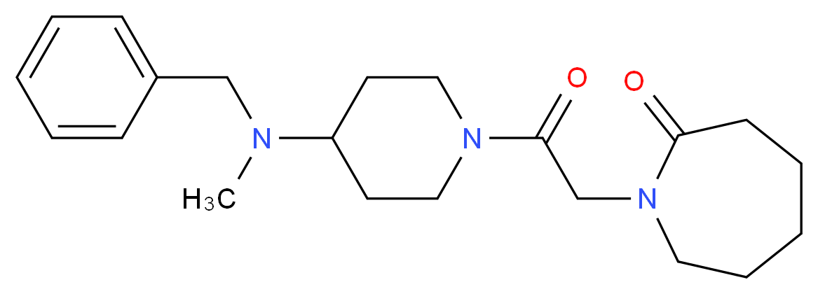 1-(2-{4-[benzyl(methyl)amino]-1-piperidinyl}-2-oxoethyl)-2-azepanone_分子结构_CAS_)