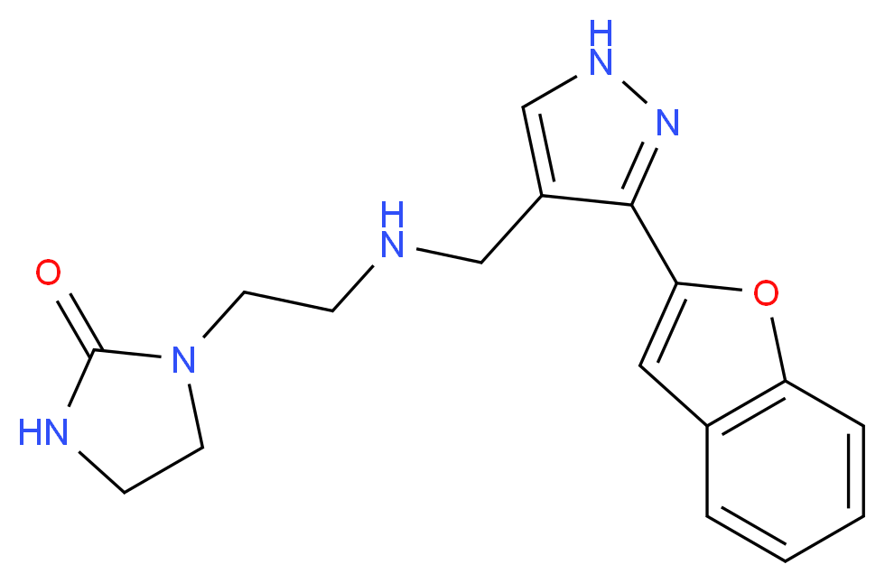 1-[2-({[3-(1-benzofuran-2-yl)-1H-pyrazol-4-yl]methyl}amino)ethyl]-2-imidazolidinone_分子结构_CAS_)