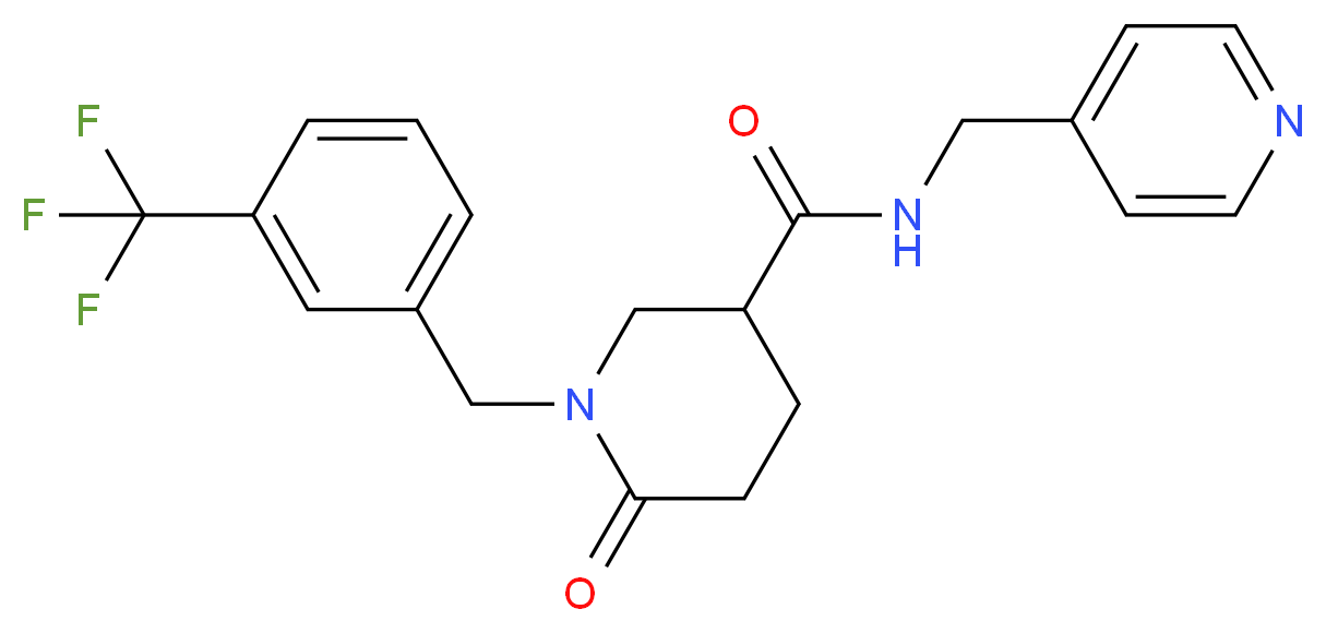 6-oxo-N-(4-pyridinylmethyl)-1-[3-(trifluoromethyl)benzyl]-3-piperidinecarboxamide_分子结构_CAS_)