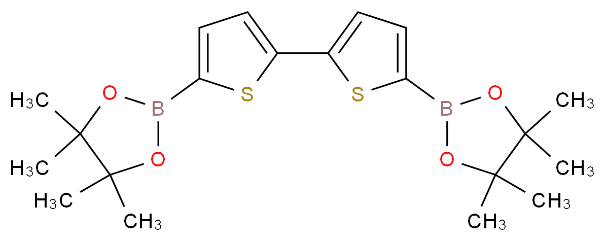 4,4,5,5-tetramethyl-2-{5-[5-(tetramethyl-1,3,2-dioxaborolan-2-yl)thiophen-2-yl]thiophen-2-yl}-1,3,2-dioxaborolane_分子结构_CAS_239075-02-6