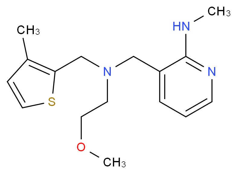 3-({(2-methoxyethyl)[(3-methyl-2-thienyl)methyl]amino}methyl)-N-methylpyridin-2-amine_分子结构_CAS_)