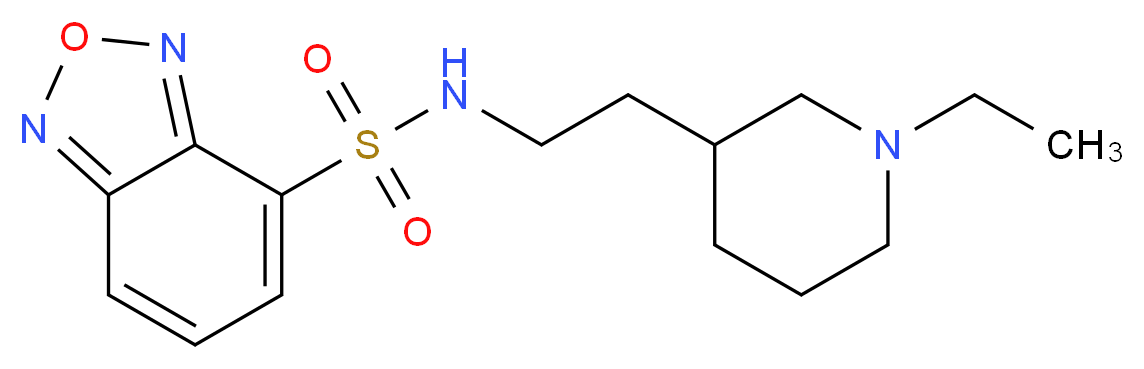 N-[2-(1-ethylpiperidin-3-yl)ethyl]-2,1,3-benzoxadiazole-4-sulfonamide_分子结构_CAS_)