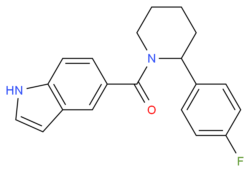 5-{[2-(4-fluorophenyl)-1-piperidinyl]carbonyl}-1H-indole_分子结构_CAS_)