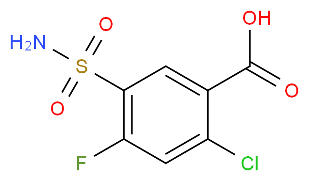 2-氯-4-氟-5-氨磺酰基苯甲酸_分子结构_CAS_4793-24-2)