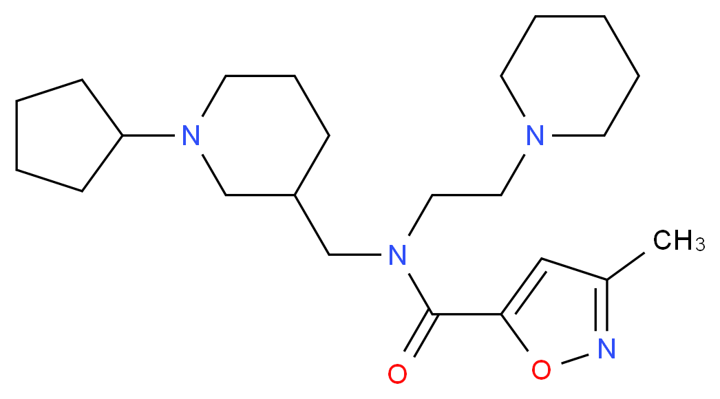 N-[(1-cyclopentylpiperidin-3-yl)methyl]-3-methyl-N-(2-piperidin-1-ylethyl)isoxazole-5-carboxamide_分子结构_CAS_)