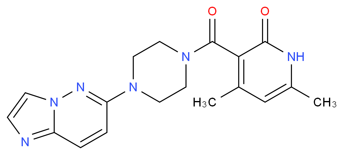 3-[(4-imidazo[1,2-b]pyridazin-6-ylpiperazin-1-yl)carbonyl]-4,6-dimethylpyridin-2(1H)-one_分子结构_CAS_)