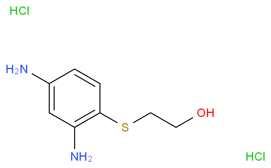4-(2-羟基乙基硫代)-1,3-苯二胺 二盐酸盐_分子结构_CAS_81029-01-8)