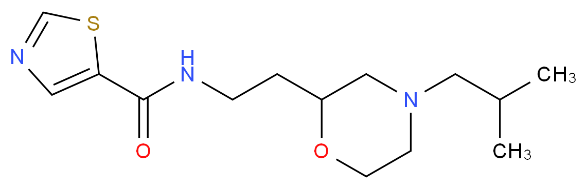 N-[2-(4-isobutylmorpholin-2-yl)ethyl]-1,3-thiazole-5-carboxamide_分子结构_CAS_)