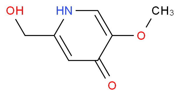 2-(hydroxymethyl)-5-methoxy-1,4-dihydropyridin-4-one_分子结构_CAS_6323-21-3