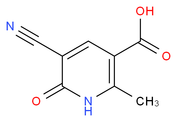 5-cyano-2-methyl-6-oxo-1,6-dihydro-3-pyridinecarboxylic acid_分子结构_CAS_101184-51-4)